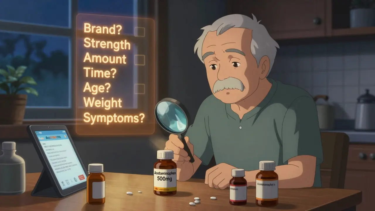 An elderly person reviews pill bottles with a digital checklist floating nearby.